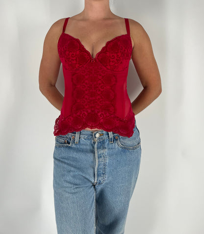 Gorgeous Pink Corset Top With Velvet Textured Emboss Design