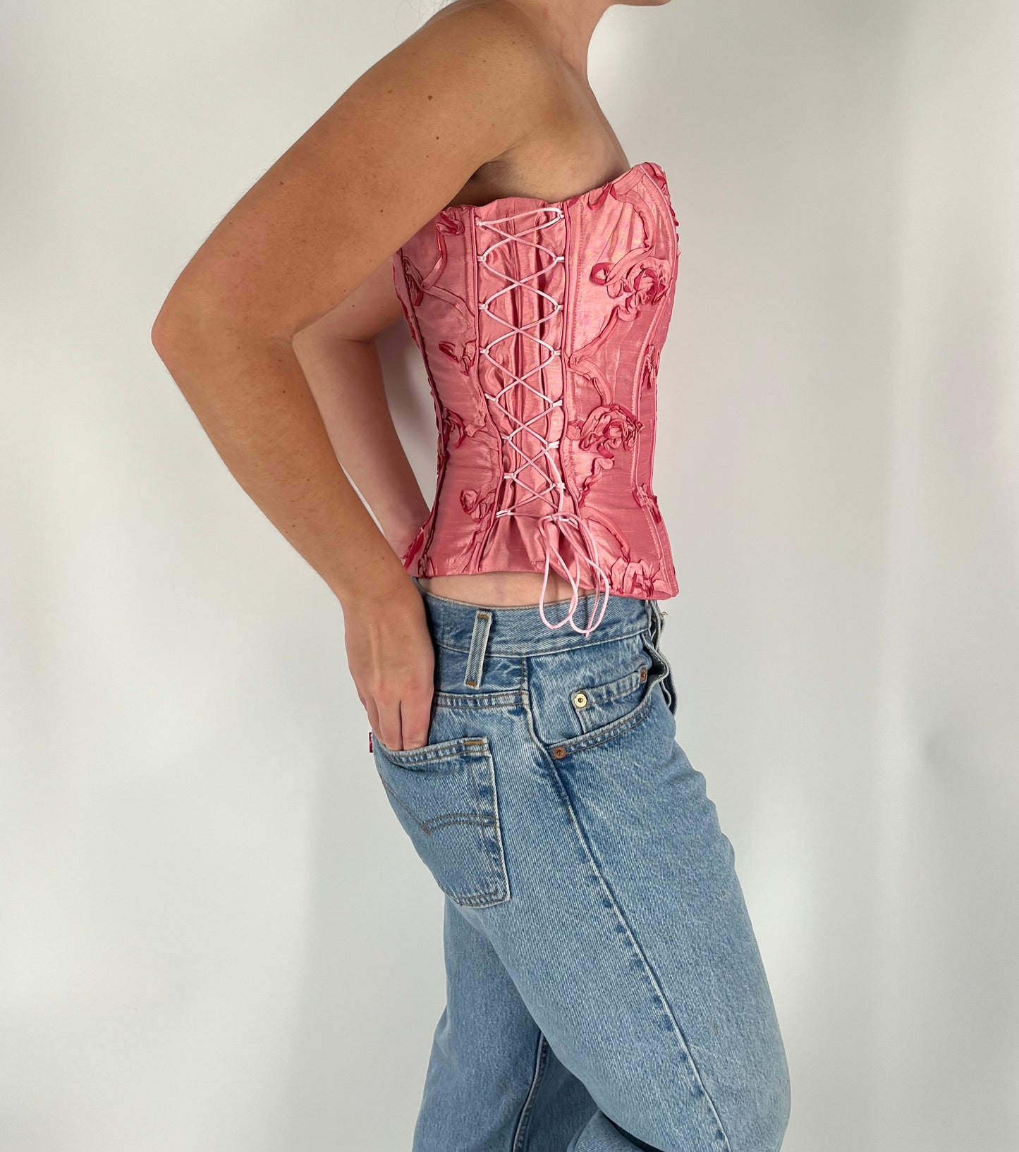 Y2K Sweetheart Corset With Lace Up Detail