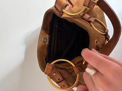 YSL Suede Saharienne Shoulder Bag