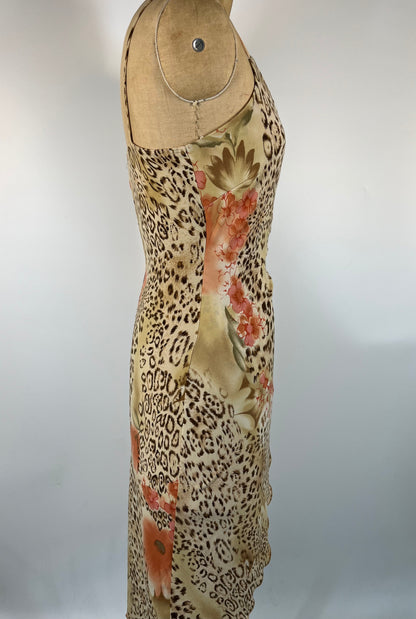 Cavalli-Style Cheetah Dress With Asymmetrical Hem