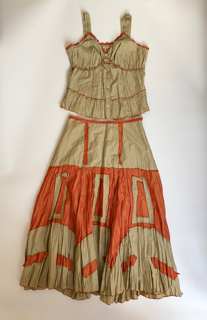 Euro Summer Two Piece Tank and Skirt Set