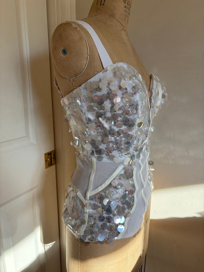 Made in Greece Sequin Bustier Top