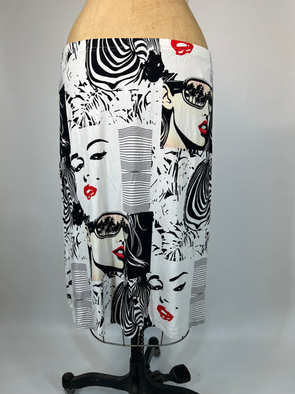 Iconic Marilyn Monroe Print Midi Skirt