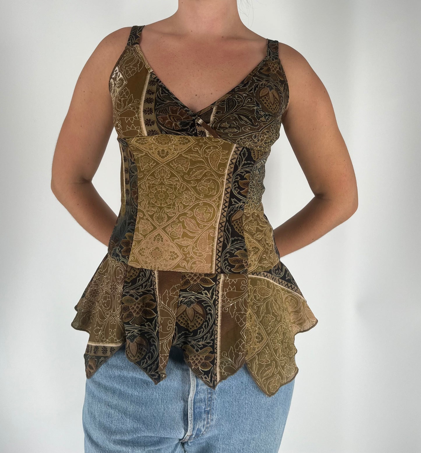 Made in Italy Grunge Fairy Tank With Handkerchief Hem