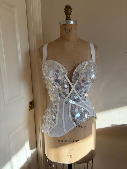 Made in Greece Sequin Bustier Top