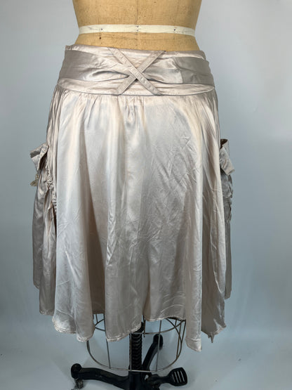 River Island Satin Skirt with Cargo Pockets, Embellishments and Belt