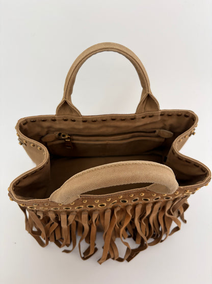 Prada Fringe Canvas Canapa Bag