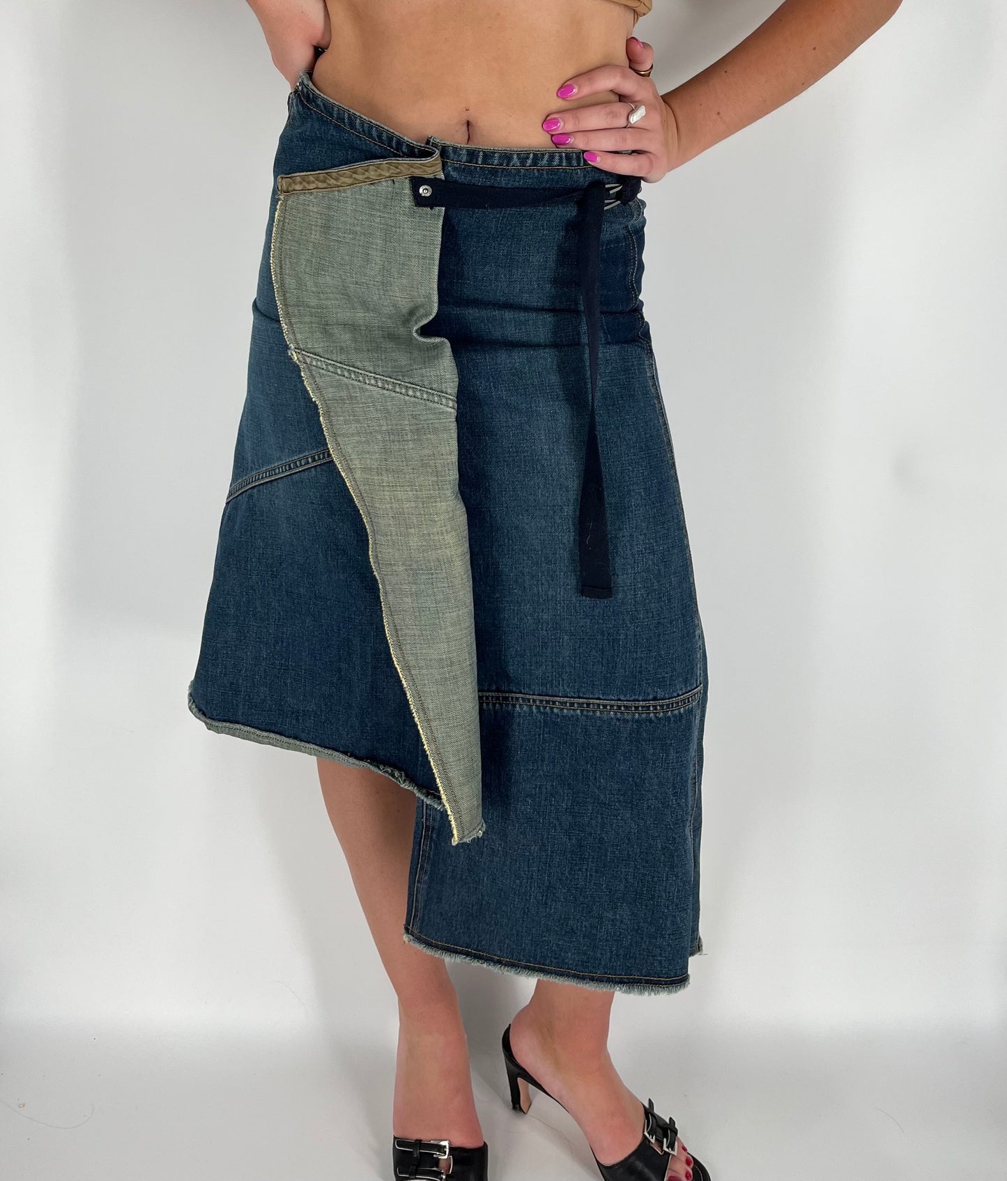 Vintage GAP Denim Reworked Midi Skirt