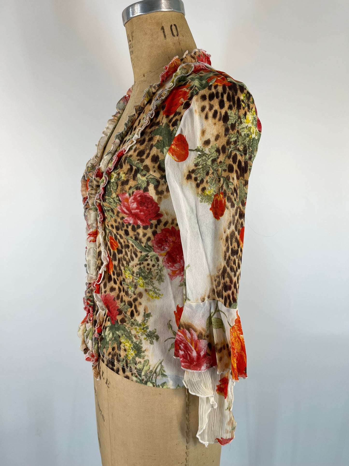 Cavalli-Style Ruffle Button Up Top