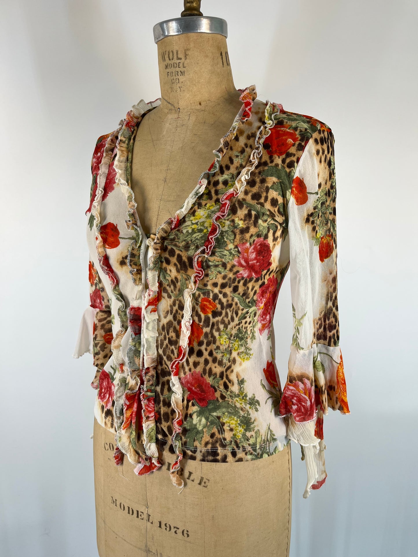 Cavalli-Style Ruffle Button Up Top