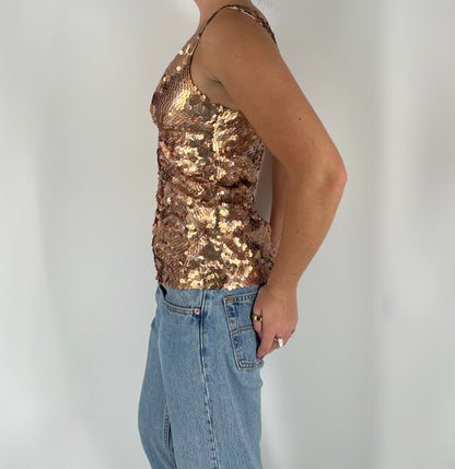 Made in Italy Gold Sequin Tank