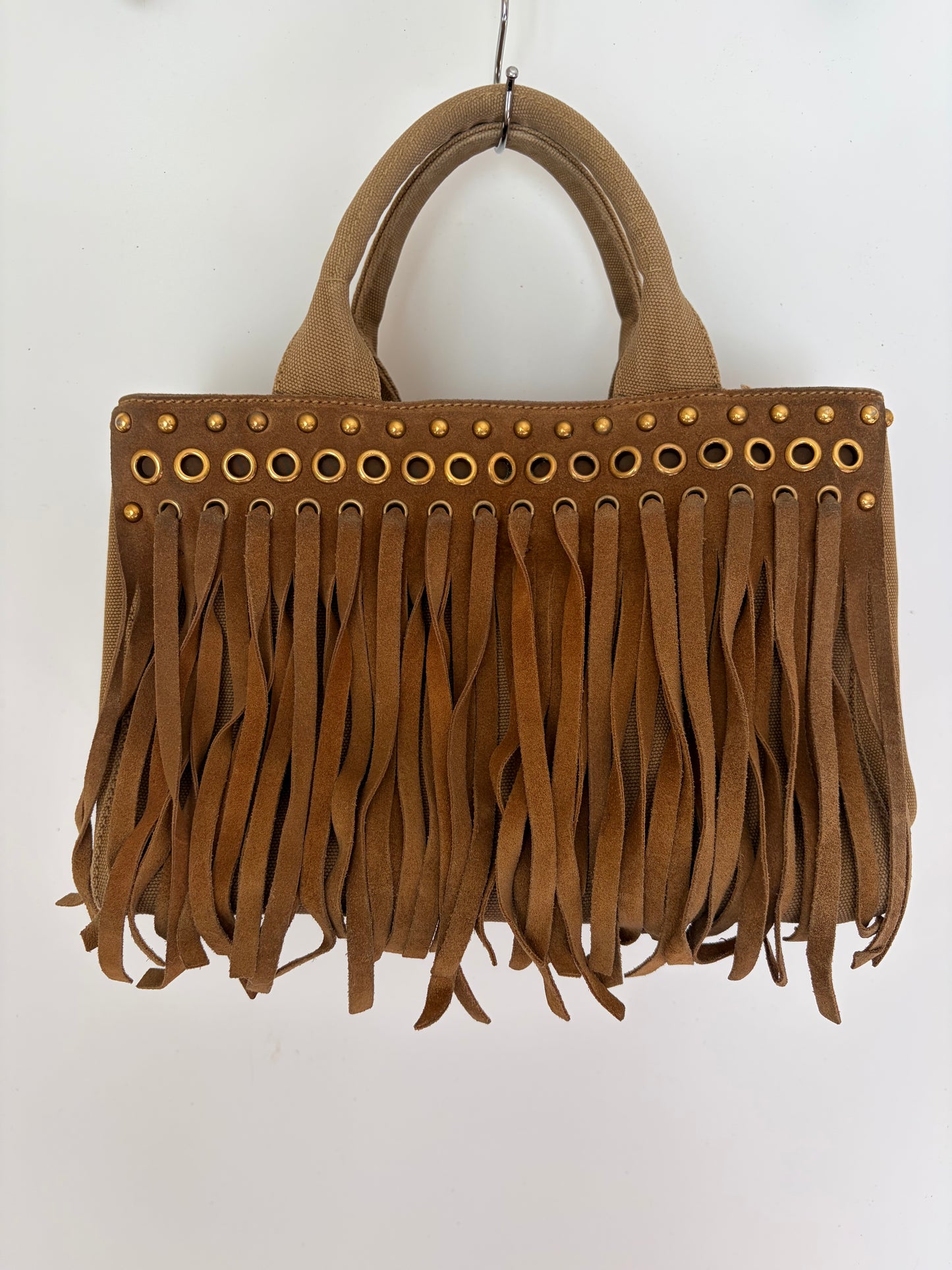 Prada Fringe Canvas Canapa Bag