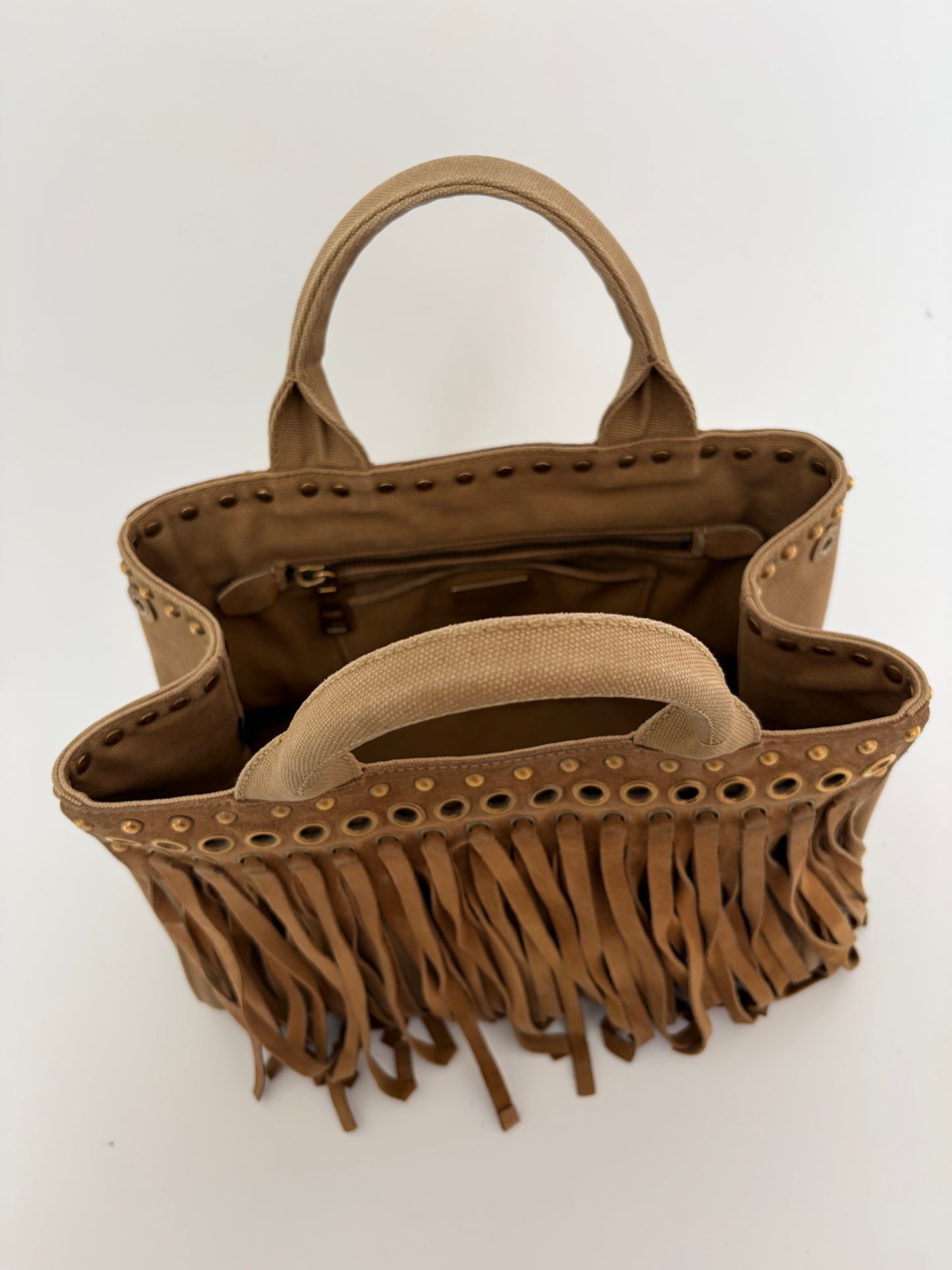 Prada Fringe Canvas Canapa Bag