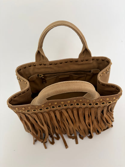 Prada Fringe Canvas Canapa Bag