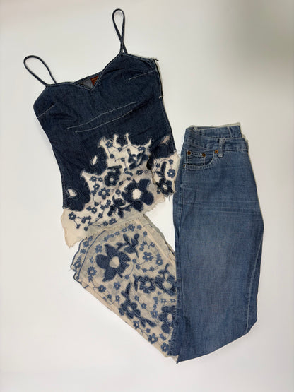 Italian Handmade One of a Kind Denim Set