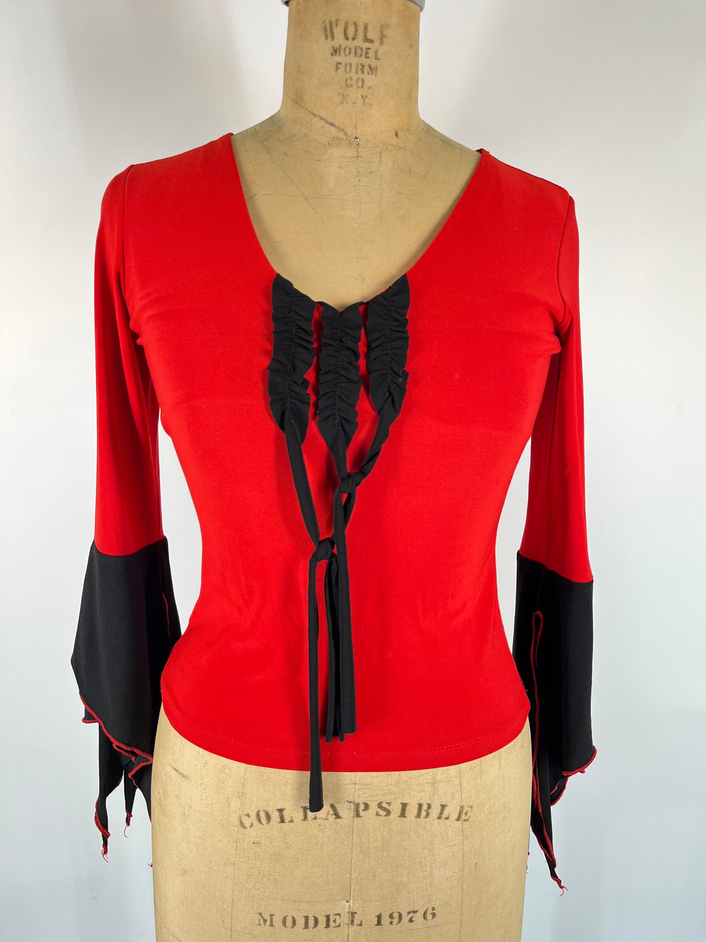 Unique Top With Ruffle Sleeves