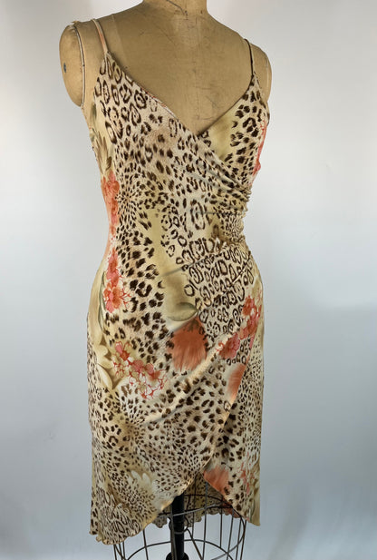 Cavalli-Style Cheetah Dress With Asymmetrical Hem