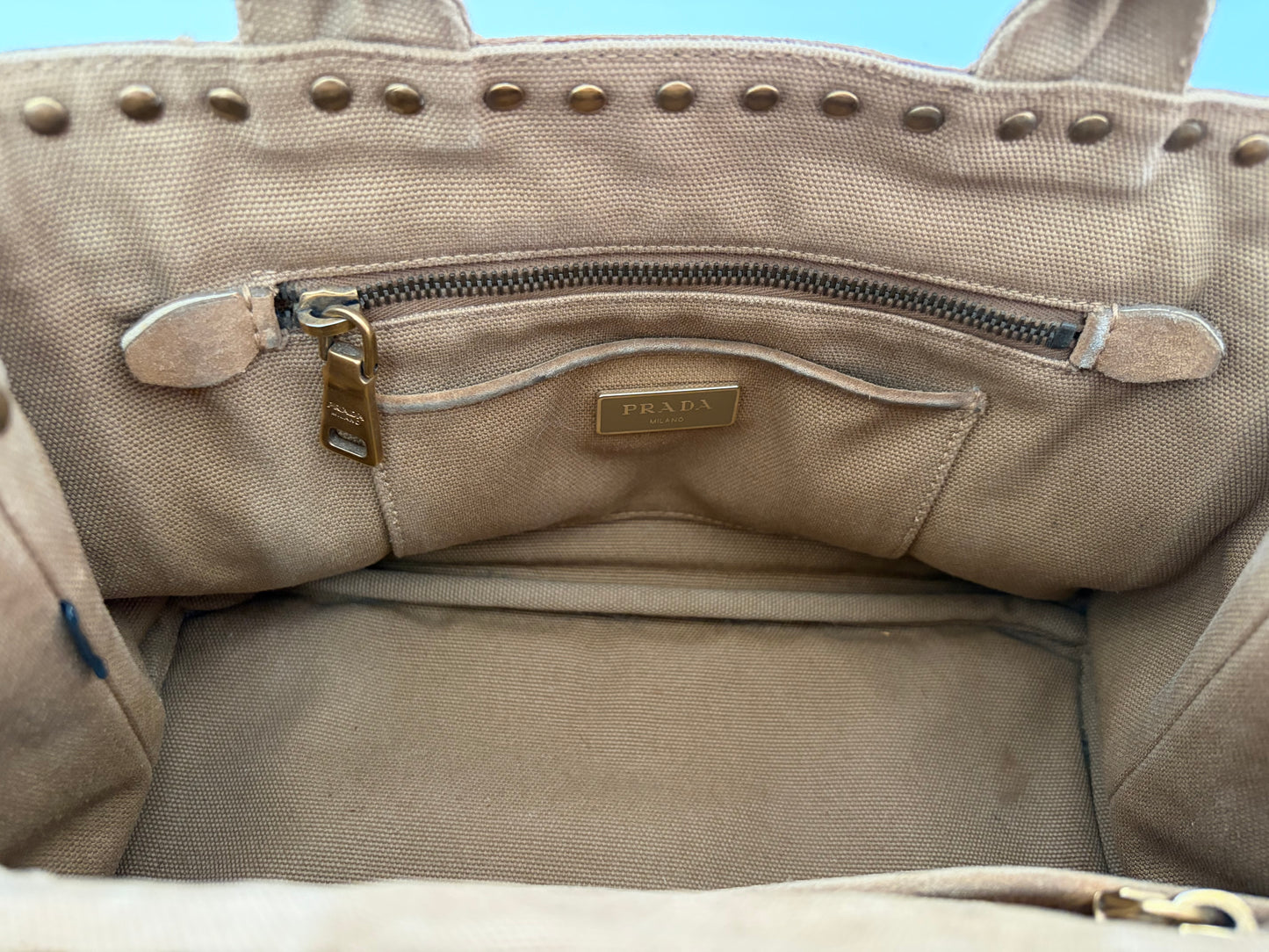 Prada Fringe Canvas Canapa Bag