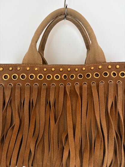Prada Fringe Canvas Canapa Bag
