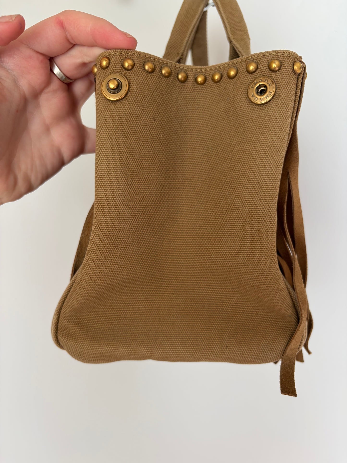 Prada Fringe Canvas Canapa Bag