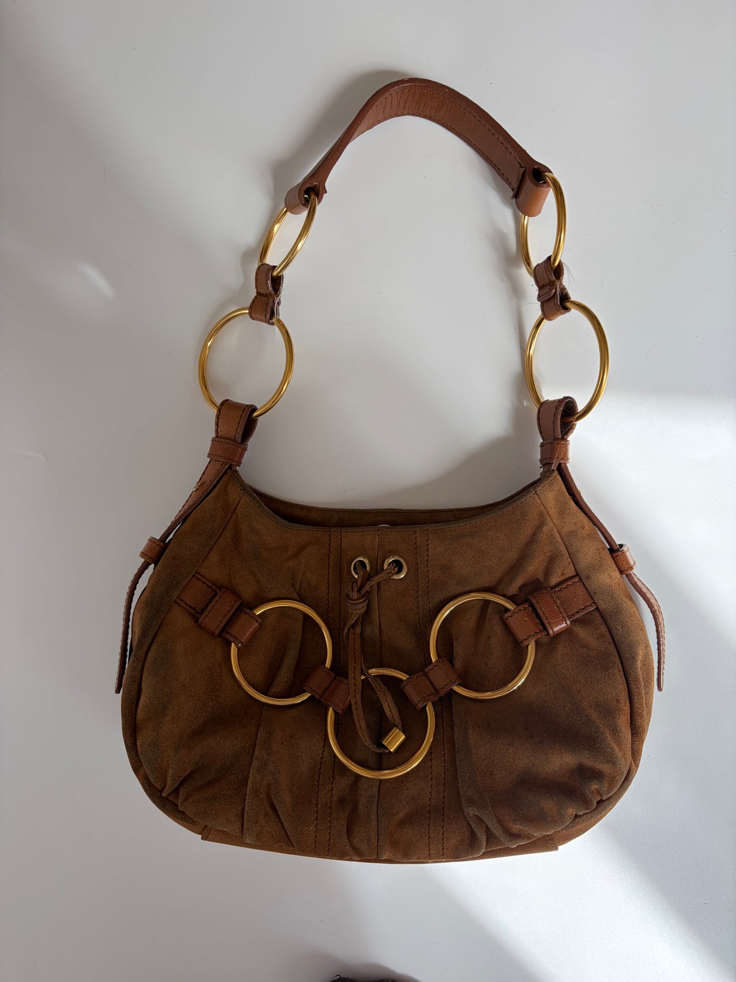 YSL Suede Saharienne Shoulder Bag