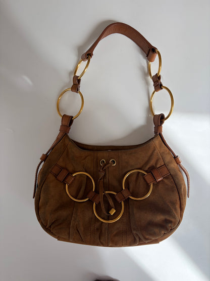 YSL Suede Saharienne Shoulder Bag