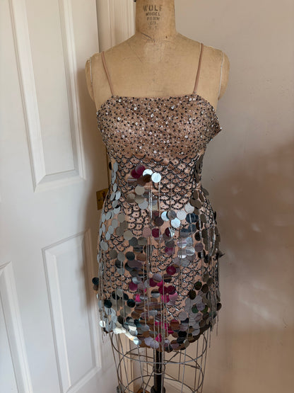Euro Fish Scale Sequin Mini Dress