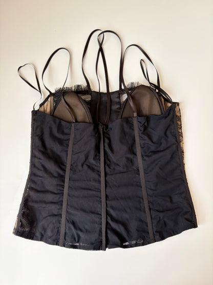 Made in Italy Beaded Animal Print Lace Corset