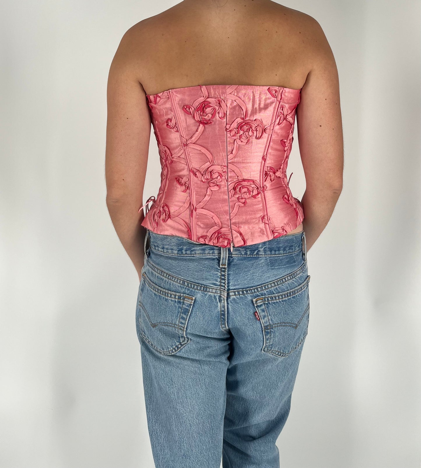 Y2K Sweetheart Corset With Lace Up Detail