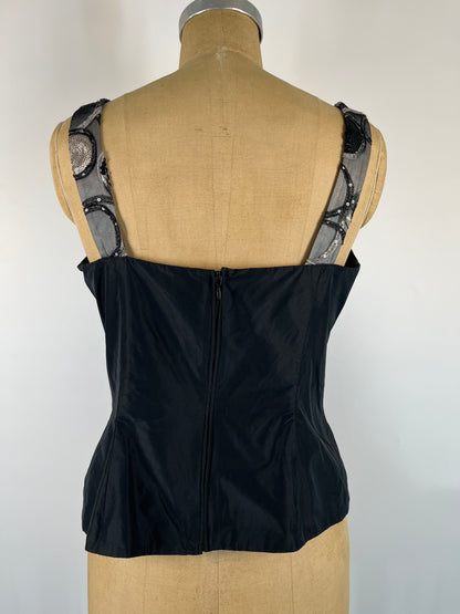 Black Corset Top With Sequins