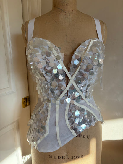 Made in Greece Sequin Bustier Top