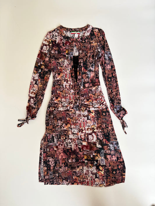 Made in Italy Midi Dress with Photograph Print