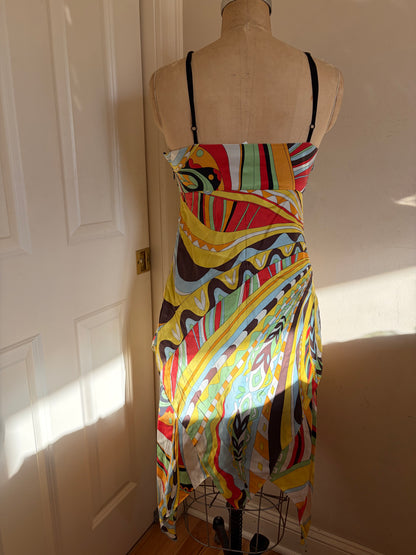100% Silk Pucci-Inspired Midi Dress