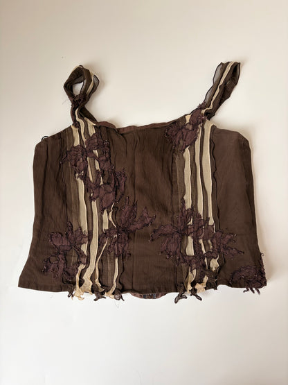 100% Silk Made in Belgium Lace Applique Tank