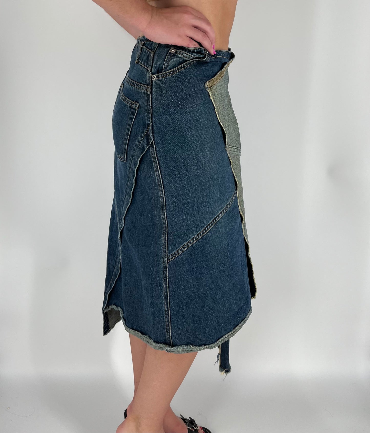 Vintage GAP Denim Reworked Midi Skirt