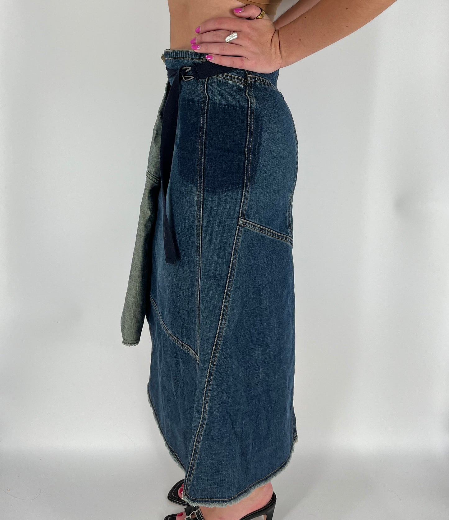 Vintage GAP Denim Reworked Midi Skirt