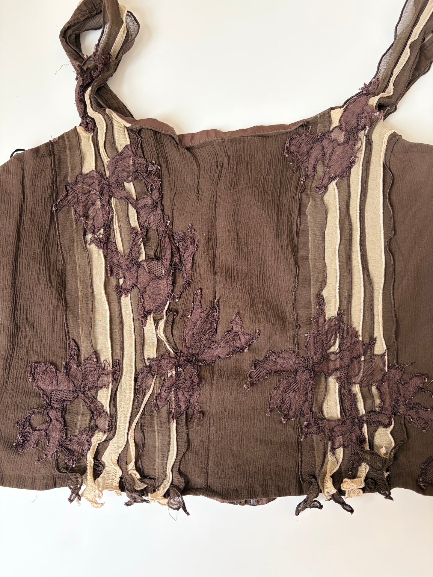 100% Silk Made in Belgium Lace Applique Tank