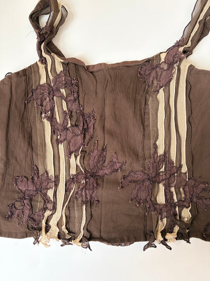 100% Silk Made in Belgium Lace Applique Tank