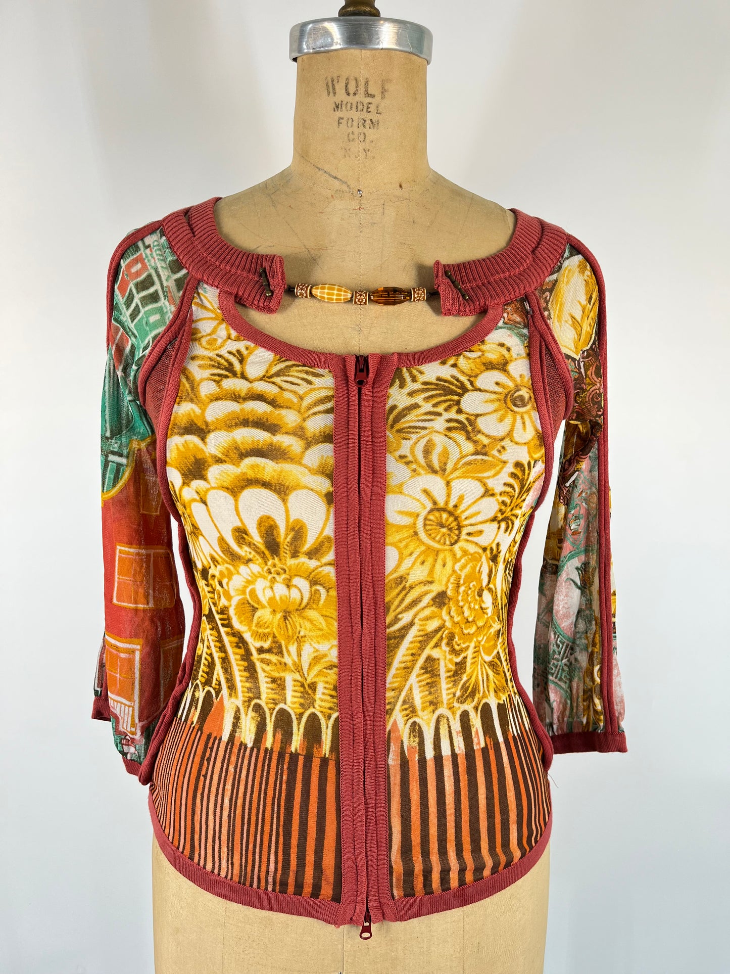 Made in Italy Save the Queen Mesh Zipper Top