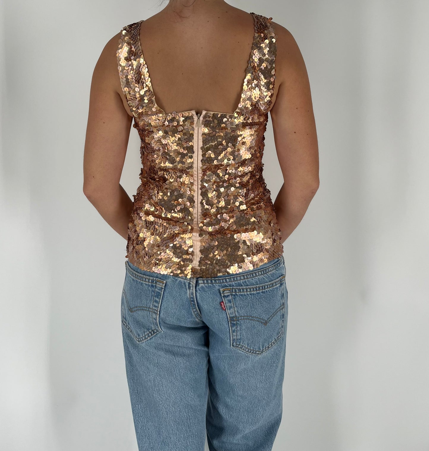 Made in Italy Gold Sequin Tank