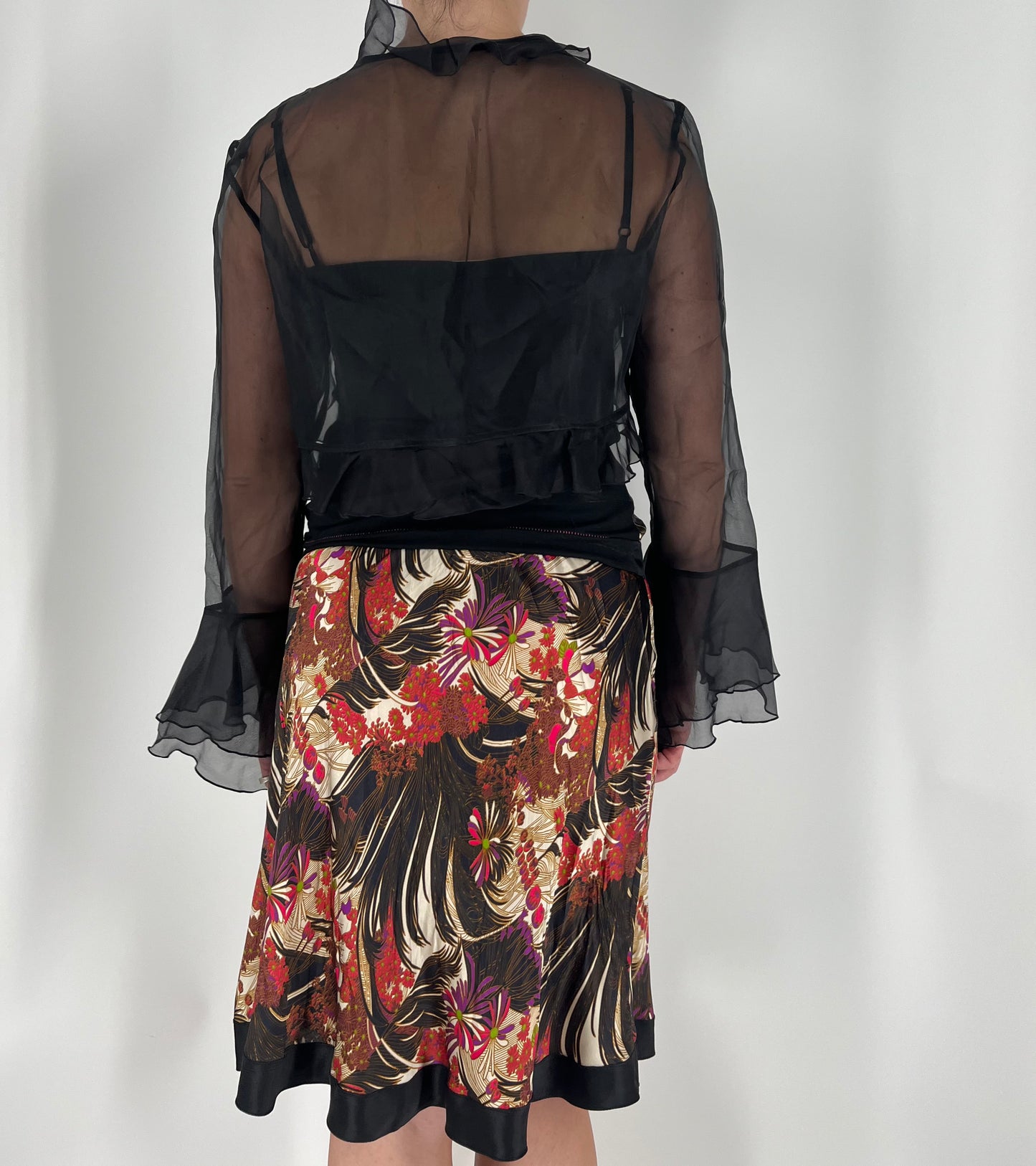 100% Silk 3-Piece Floral Skirt Set